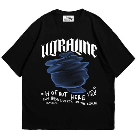 Men Oversized Black T-shirt  24s Ultraline