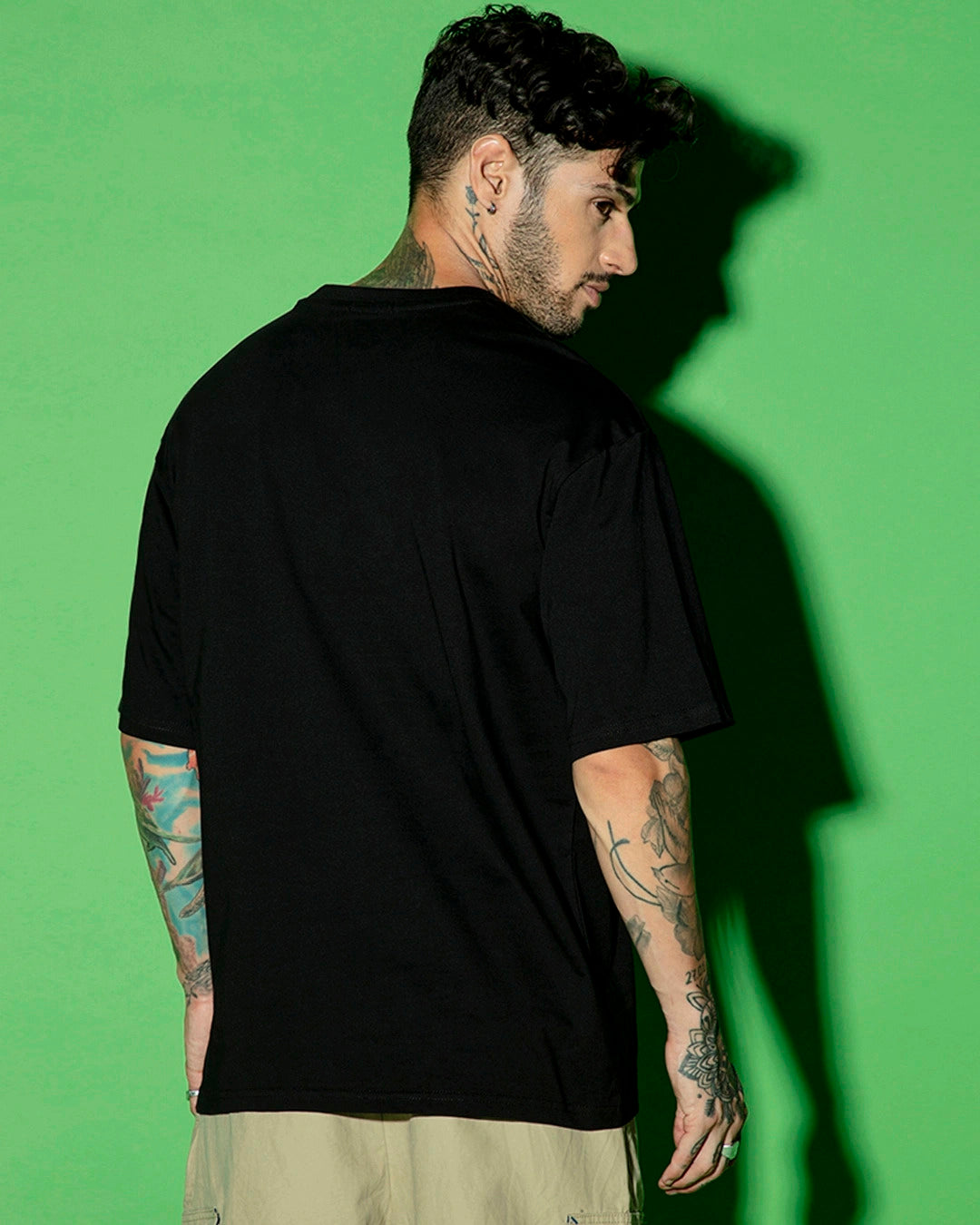 Men's Black Dementors Graphic Printed Oversized T-shirt